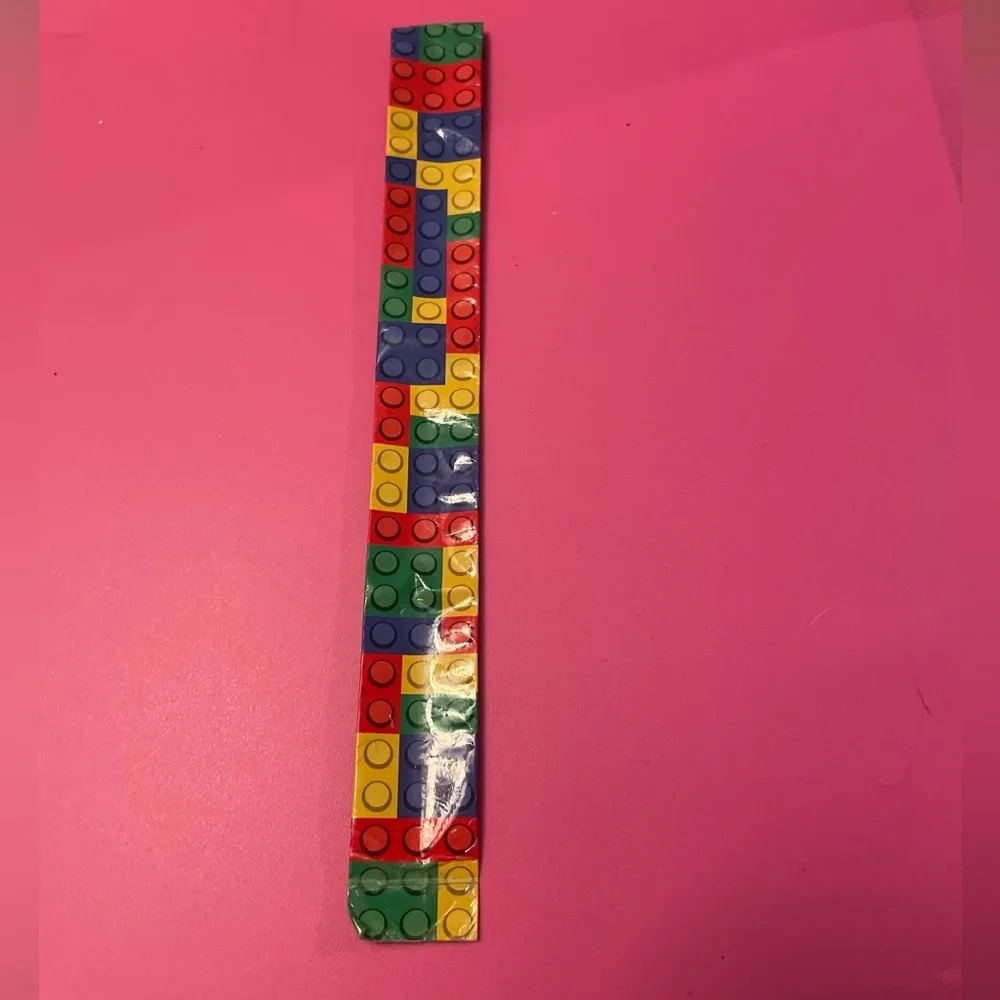 Colorful Geometric Lego Patterned slap Bracelet